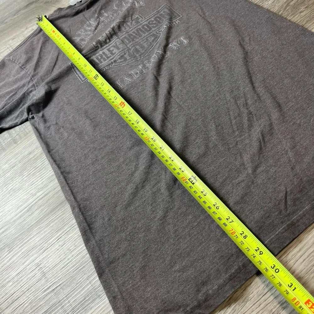 Harley Davidson T-Shirt Mens L Brown Graphic Capital City‎ Madison WI Distressed